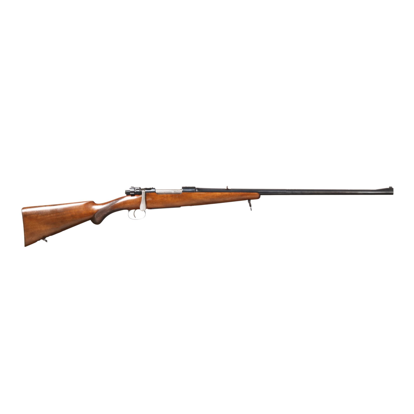 Schmidt & Habermann Custom Mauser 98 Rifle: Schmidt & Habermann Custom Mauser 98 Rifle Serial number 38197 present on left side of 25 in. half-round matted top rib blued barrel, text of MADE IN GERMANY present on barrel tenon, text of MANUFACTU