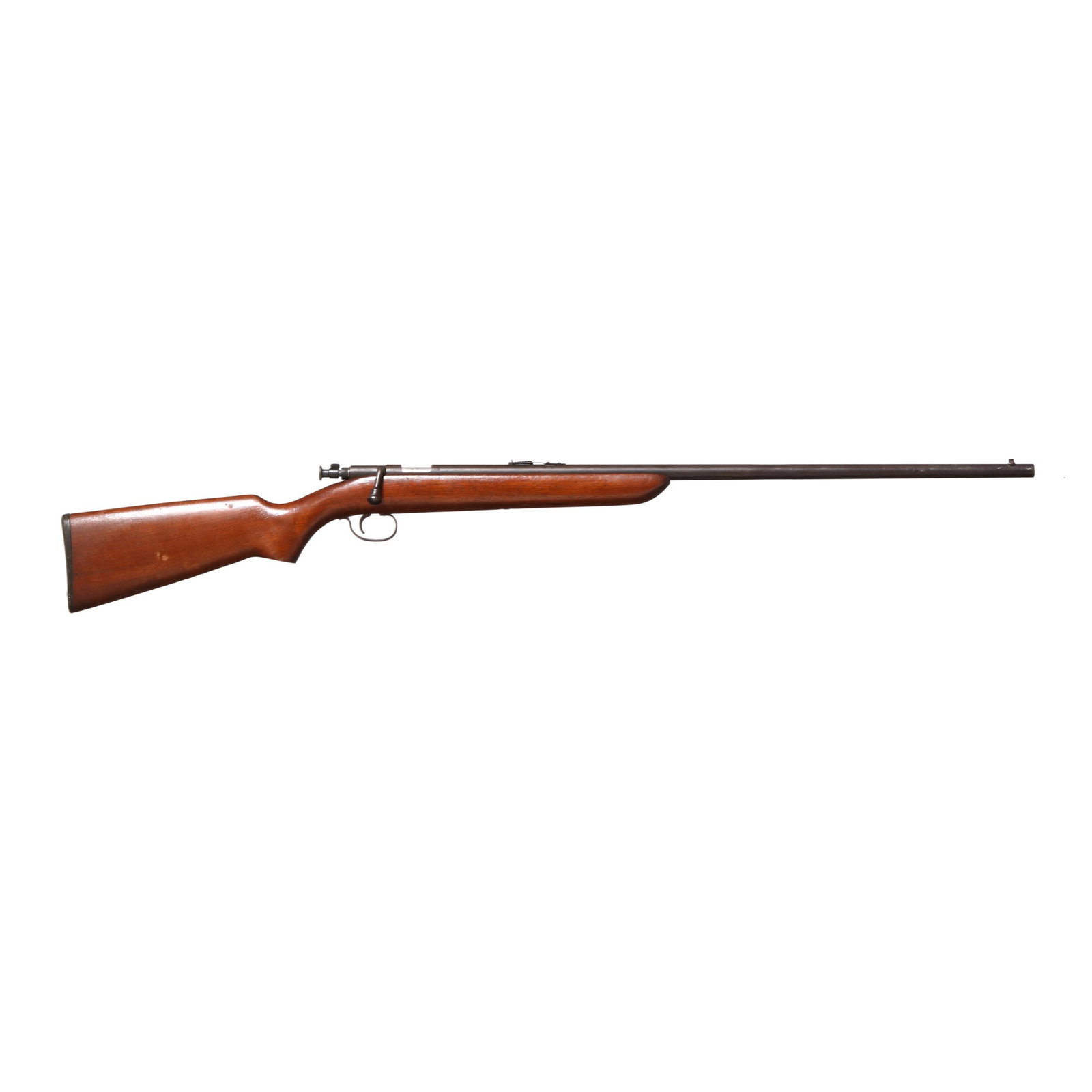 Remington Model 41 Targetmaster .22 Rimfire Single-Shot Bolt-Action Rifle: Remington Model 41 Targetmaster .22 Rimfire Single-Shot Bolt-Action Rifle No visible serial number (NVS), text of REMINGTON THE TARGETMASTER MODEL 41 and ,22 SHORT LONG AND LONG RIFLE present on 27 in
