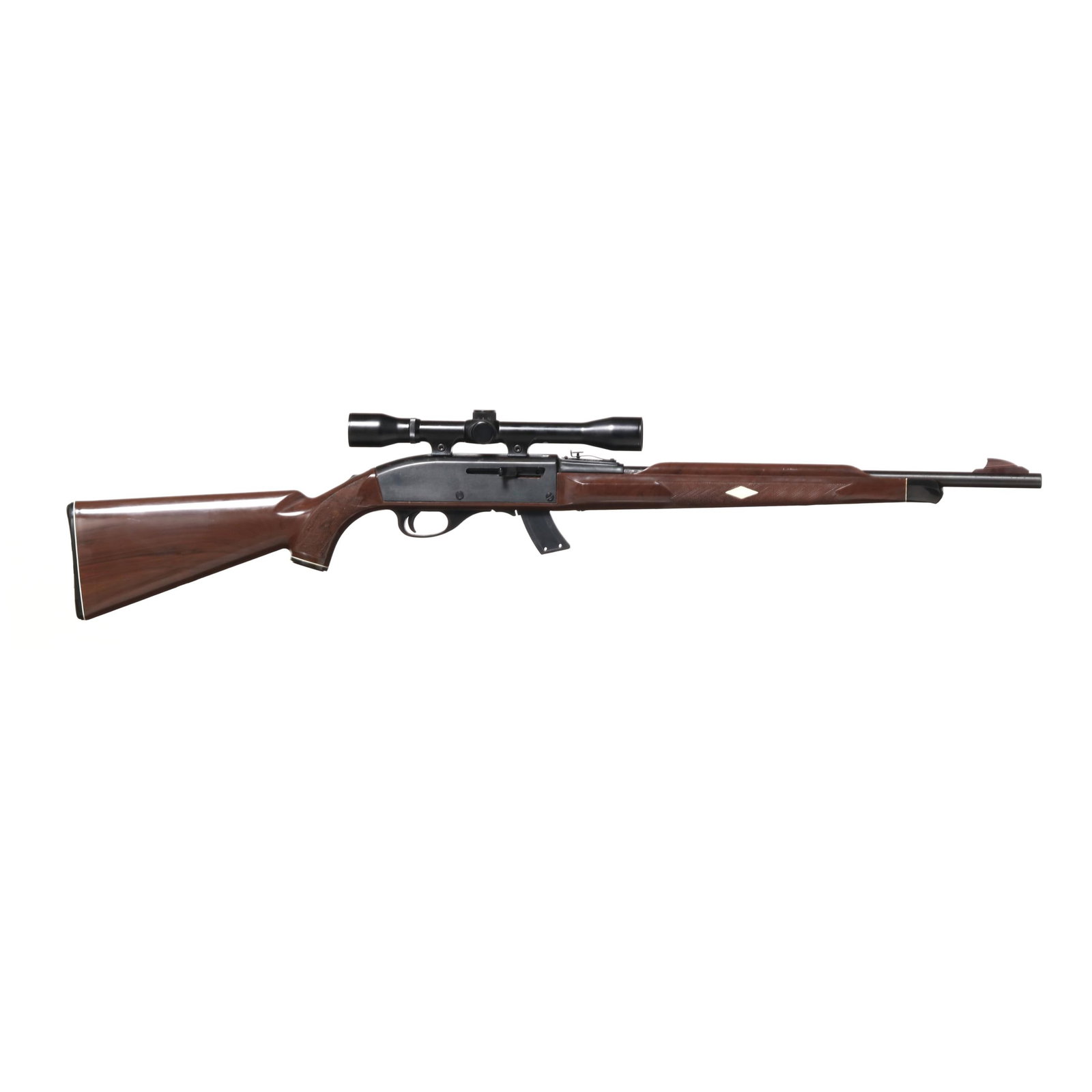 Remington Model Nylon 66 .22 LR Semi-Automatic Rifle w/ Optic: Remington Model Nylon 66 .22 LR Semi-Automatic Rifle w/ Optic Serial number 2326494 present on left side of receiver, text of REMINGTON present on top rear section of barrel, manual safety, detachable