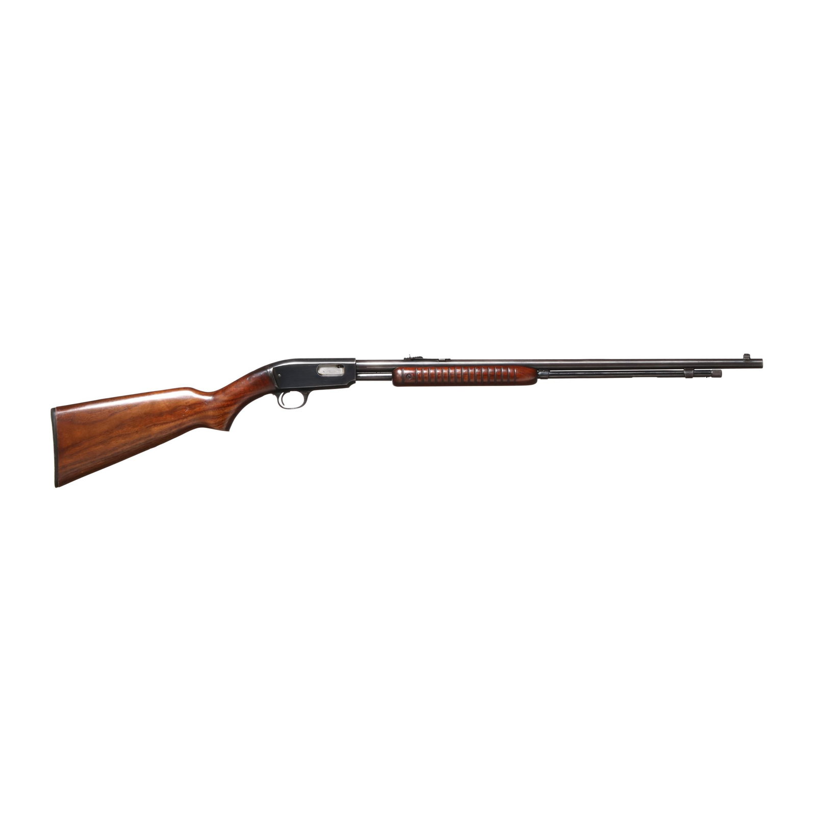 Winchester Model 61 .22 Win. Mag. Rimfire Pump-Action Rifle: Winchester Model 61 .22 Win. Mag. Rimfire Pump-Action Rifle Serial number 285071 present on trigger assembly and underside of receiver, text of WINCHESTER MODEL 61 .22 W.M.R.F. present on 24 in. barre