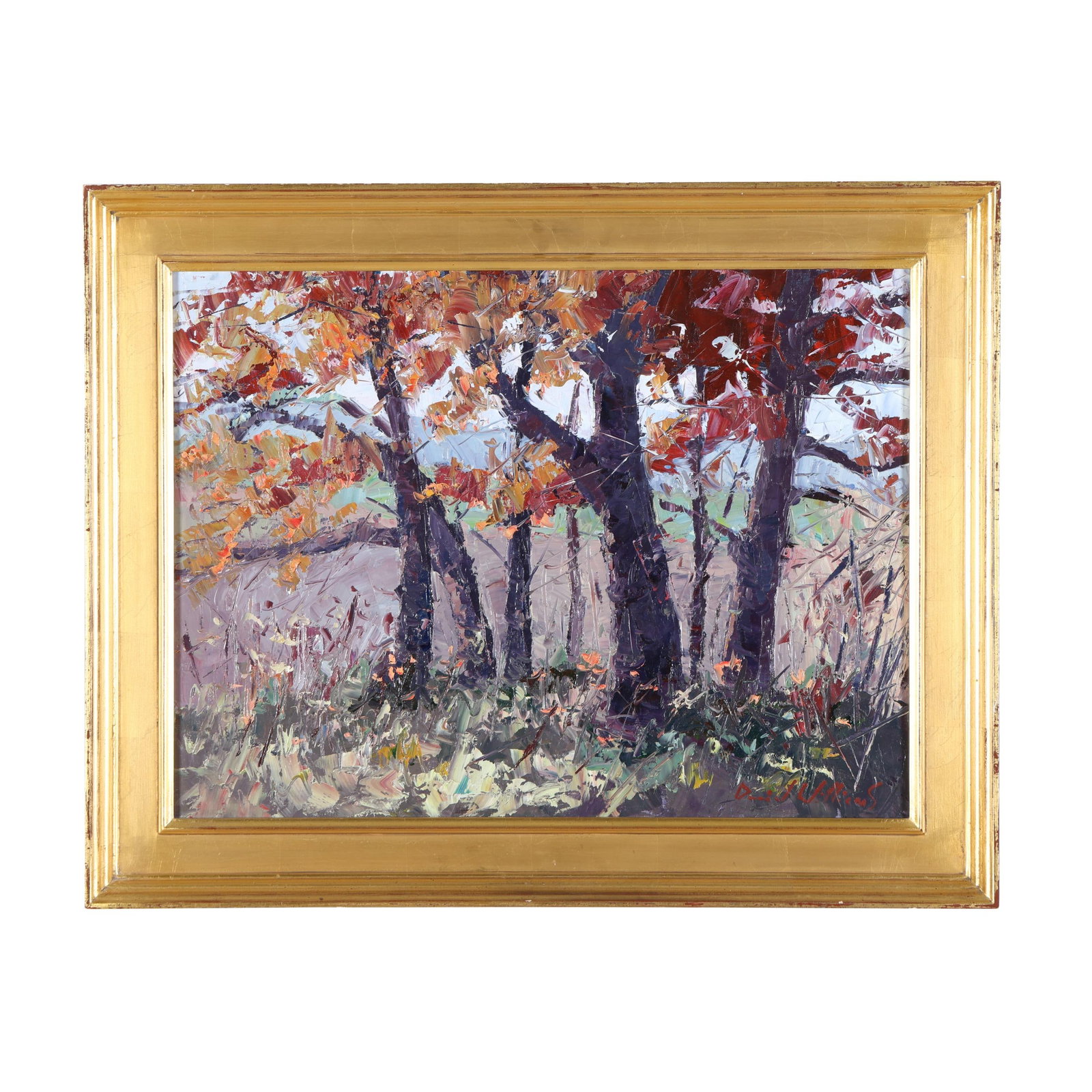 David A. Williams (American, b. 1969), Mountain Oaks: David A. Williams (American, b. 1969), Mountain Oaks oil on canvas, signed at lower right, inscribed to verso, framed. Stretcher size 18 x 24 in.; Frame dimensions 23 x 29 in. Born in Washington, DC. 