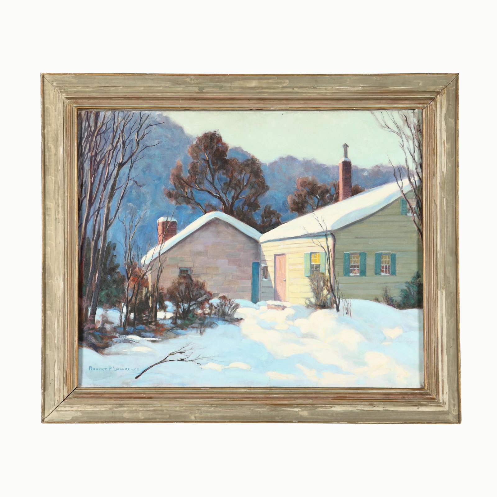 Robert Pearson Lawrence (American, 1883-1970), Back Home: Robert Pearson Lawrence (American, 1883-1970), Back Home oil on canvas, signed at lower left, presented in a period frame. Stretcher size 24 x 30 in.; Frame dimensions 30 1/2 x 36 in. Robert Pearson L