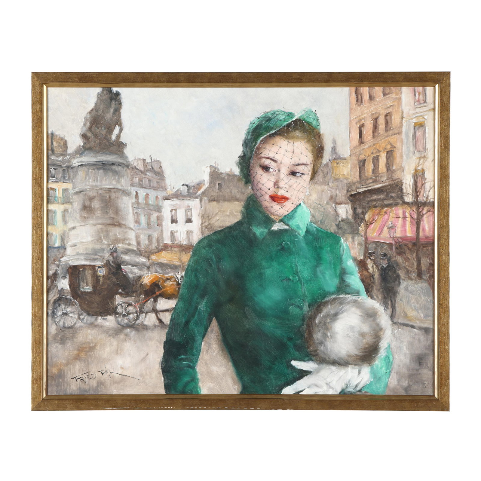 Pál Fried (Hungarian American, 1893-1976), Maxine: Pál Fried (Hungarian American, 1893-1976), Maxine oil on canvas, signed at lower right, titled and stamped to the verso, presented in a later frame. Stretcher size 24 x 30 1/8 in.; Frame dimensions 2