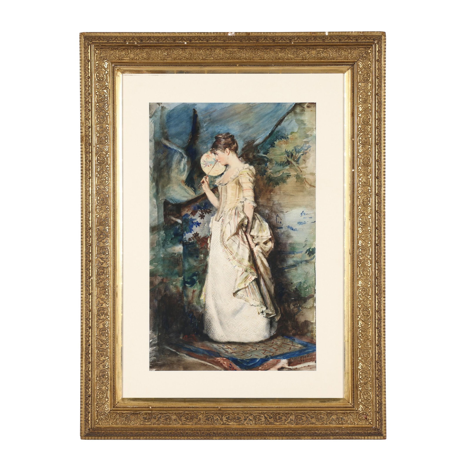 Frederick Warren Freer (American, 1849-1908), Woman with Japanese Fan (1 of 8)