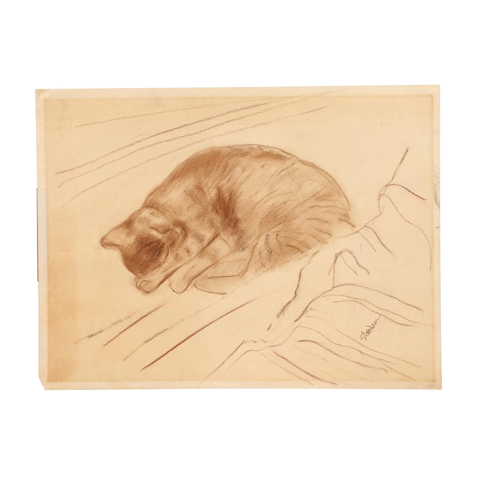 Théophile Alexandre Steinlen (French, 1859-1923), A Sleeping Cat (1 of 4)