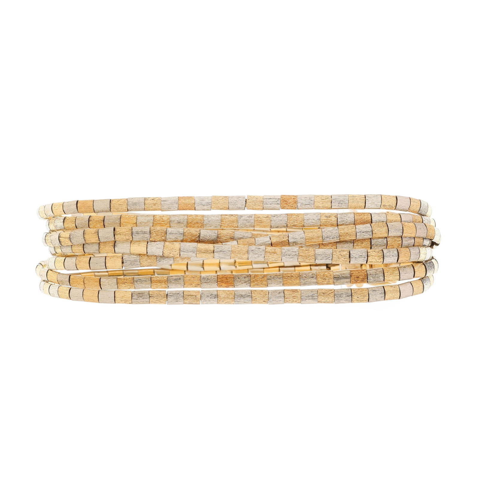 Bi-Color Multi-Strand Gold Bracelet, Italy (1 of 7)
