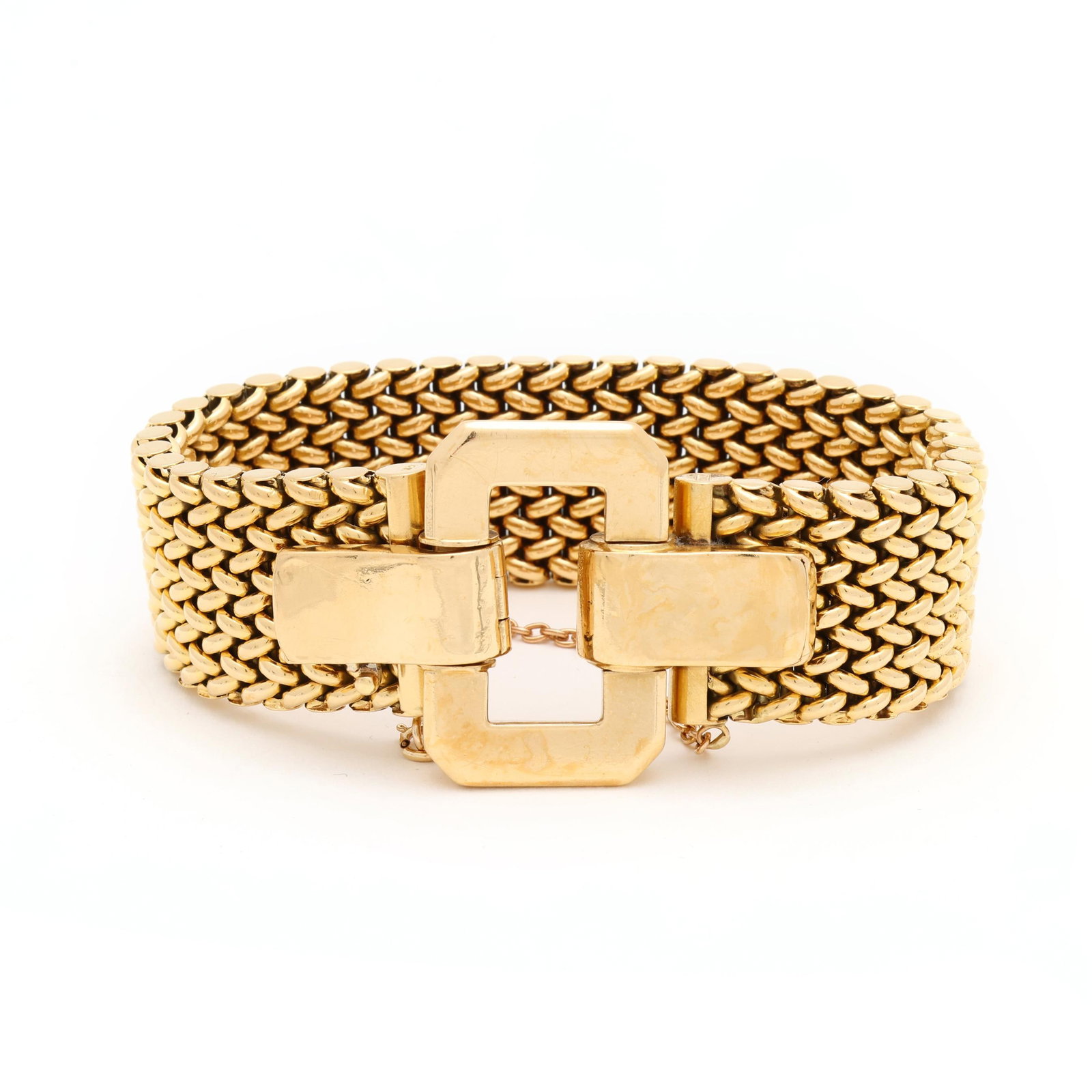 Gold Woven Buckle Motif Bracelet, Italy (1 of 6)