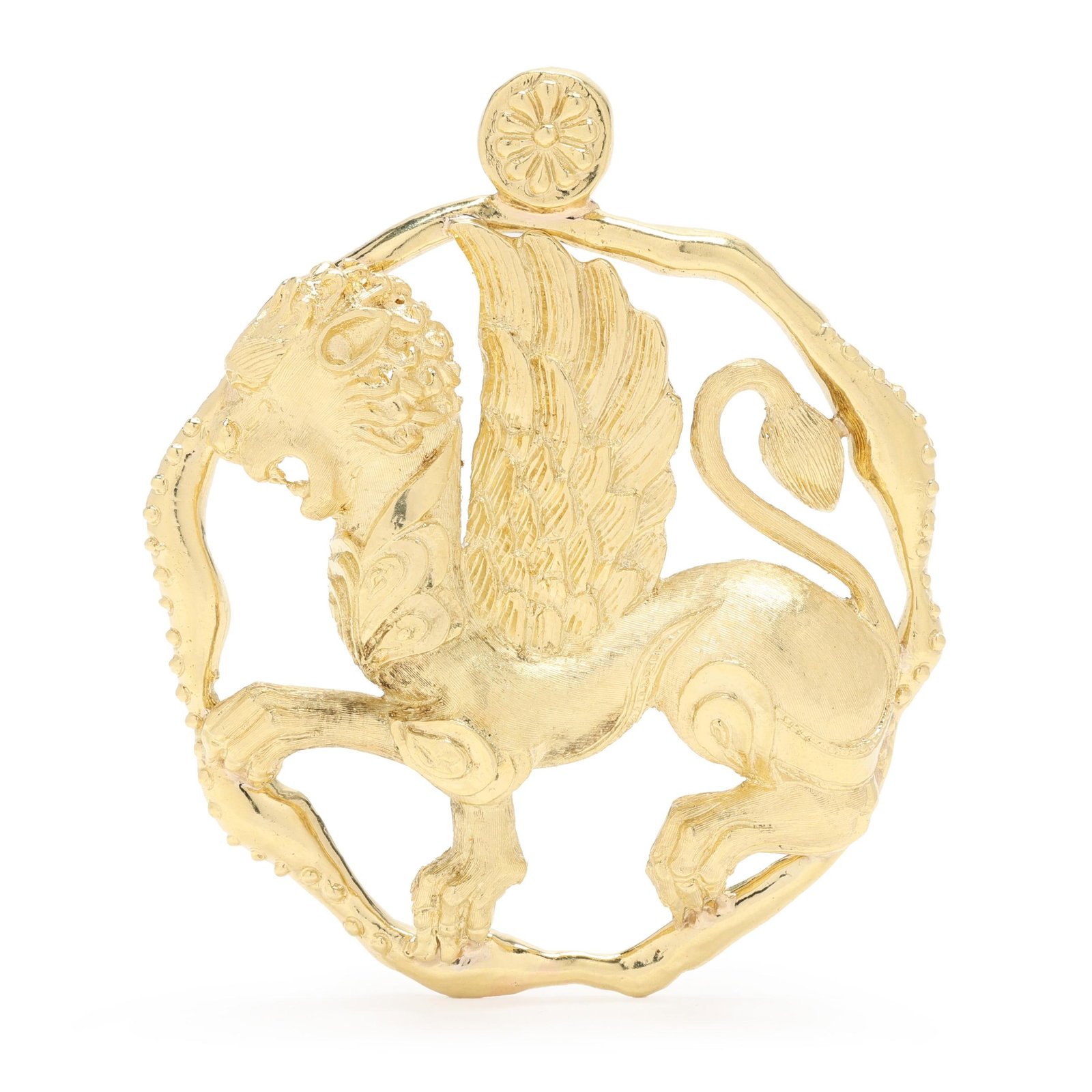 Gold Gryphon Motif Medallion / Enhancer, Hammerman Brothers (1 of 3)