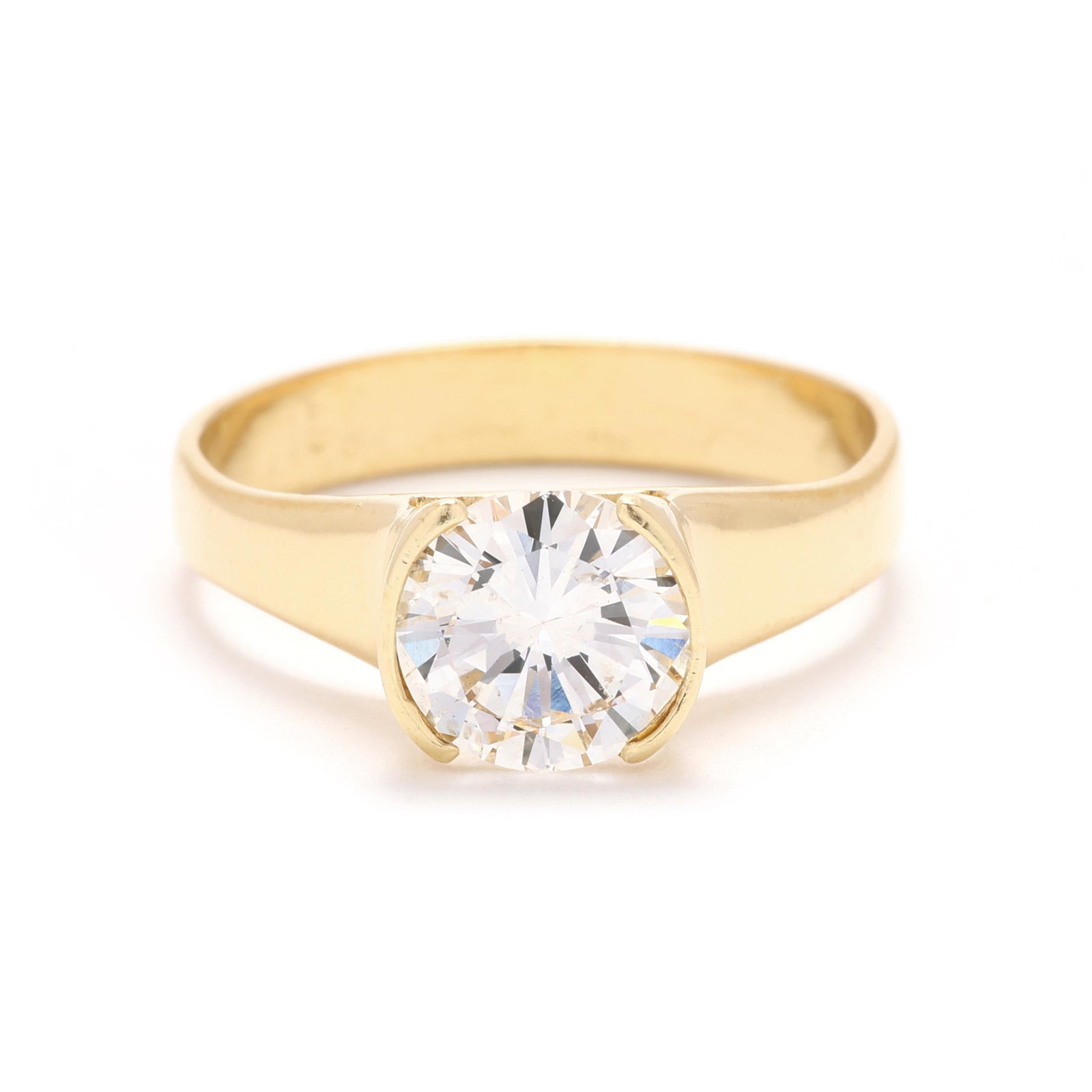 Gold and Round Cut 1.51 Carat Diamond Solitaire Ring (1 of 7)