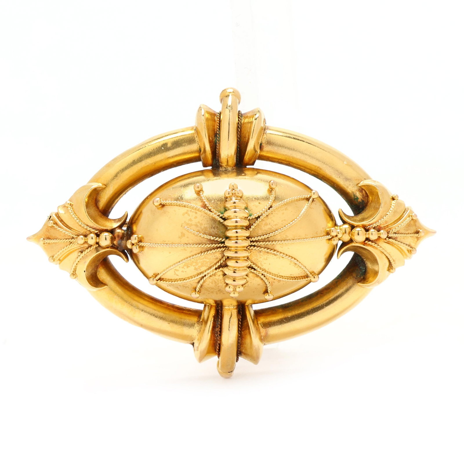 Antique Gold-Filled Mourning Brooch, England (1 of 4)