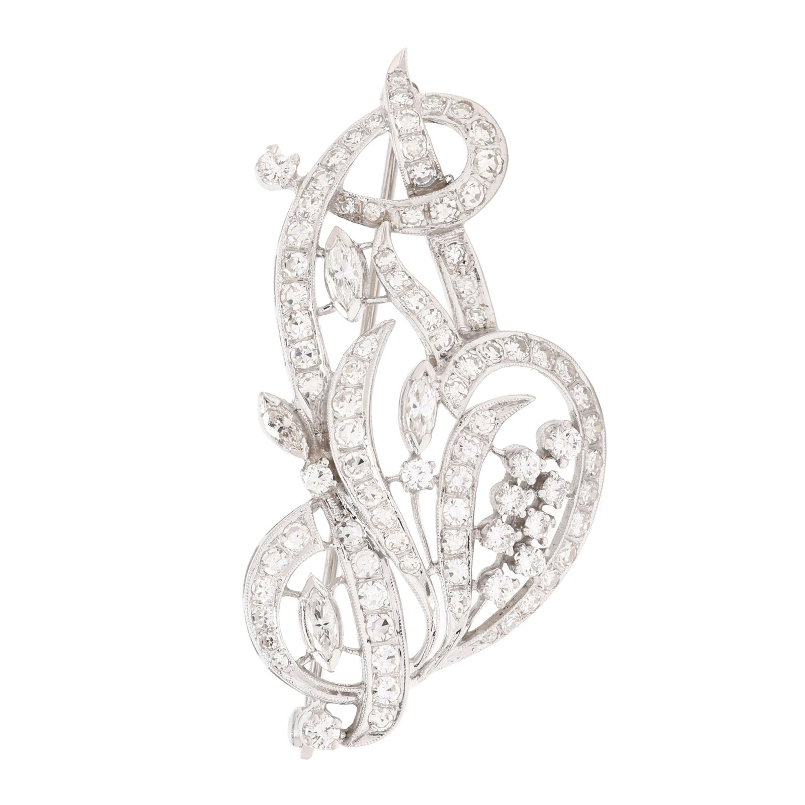 Vintage White Gold and Diamond Brooch (1 of 4)