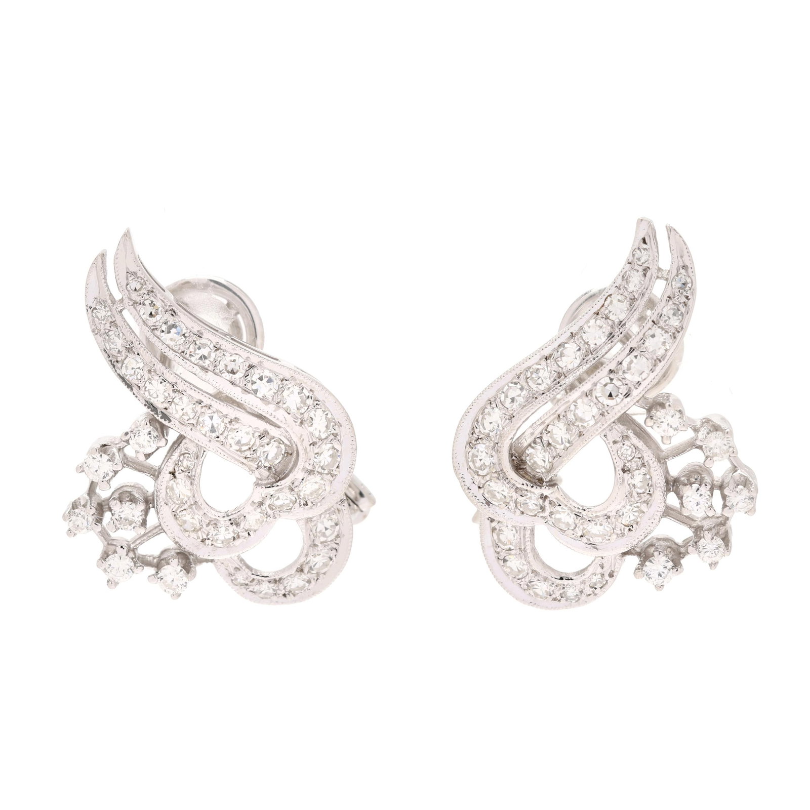 Vintage White Gold and Diamond Earrings (1 of 3)
