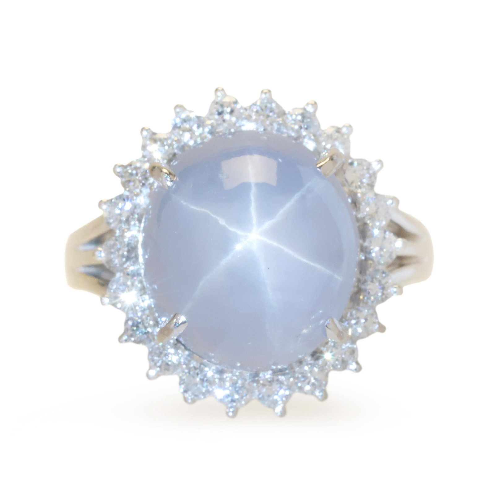Vintage White Gold, Star Sapphire, and Diamond Ring (1 of 6)