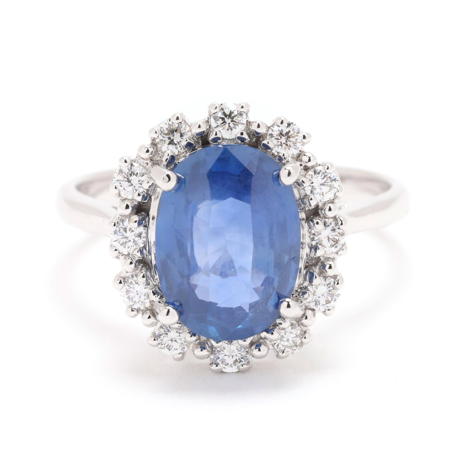 White Gold, Sapphire, and Diamond Ring: White Gold, Sapphire, and Diamond Ring