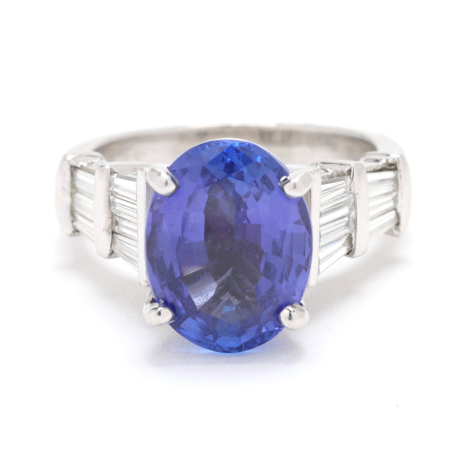 Platinum, Tanzanite, and Diamond Ring: Platinum, Tanzanite, and Diamond Ring