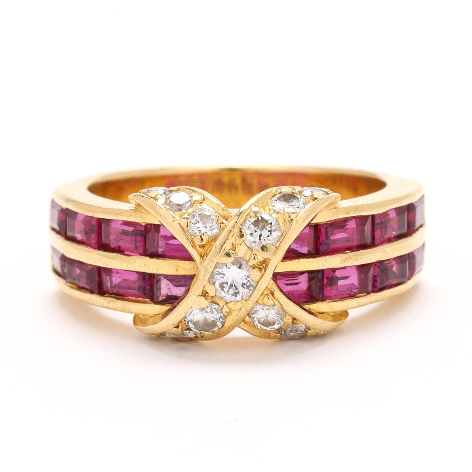Gold, Ruby, and Diamond X Motif Ring, Tiffany & Co. (1 of 5)