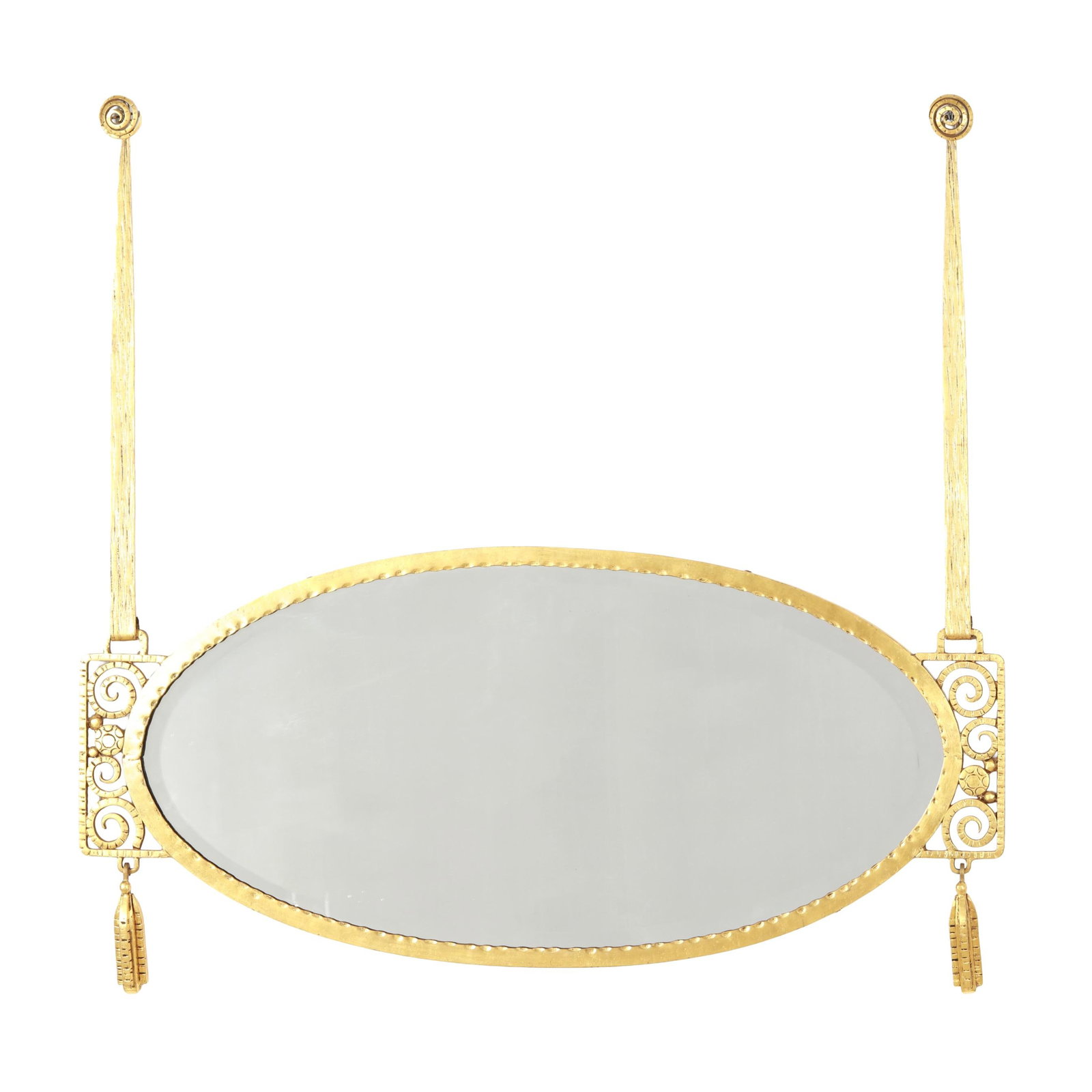Viennese Secessionist Gilt-Metal Hanging Mirror (1 of 7)