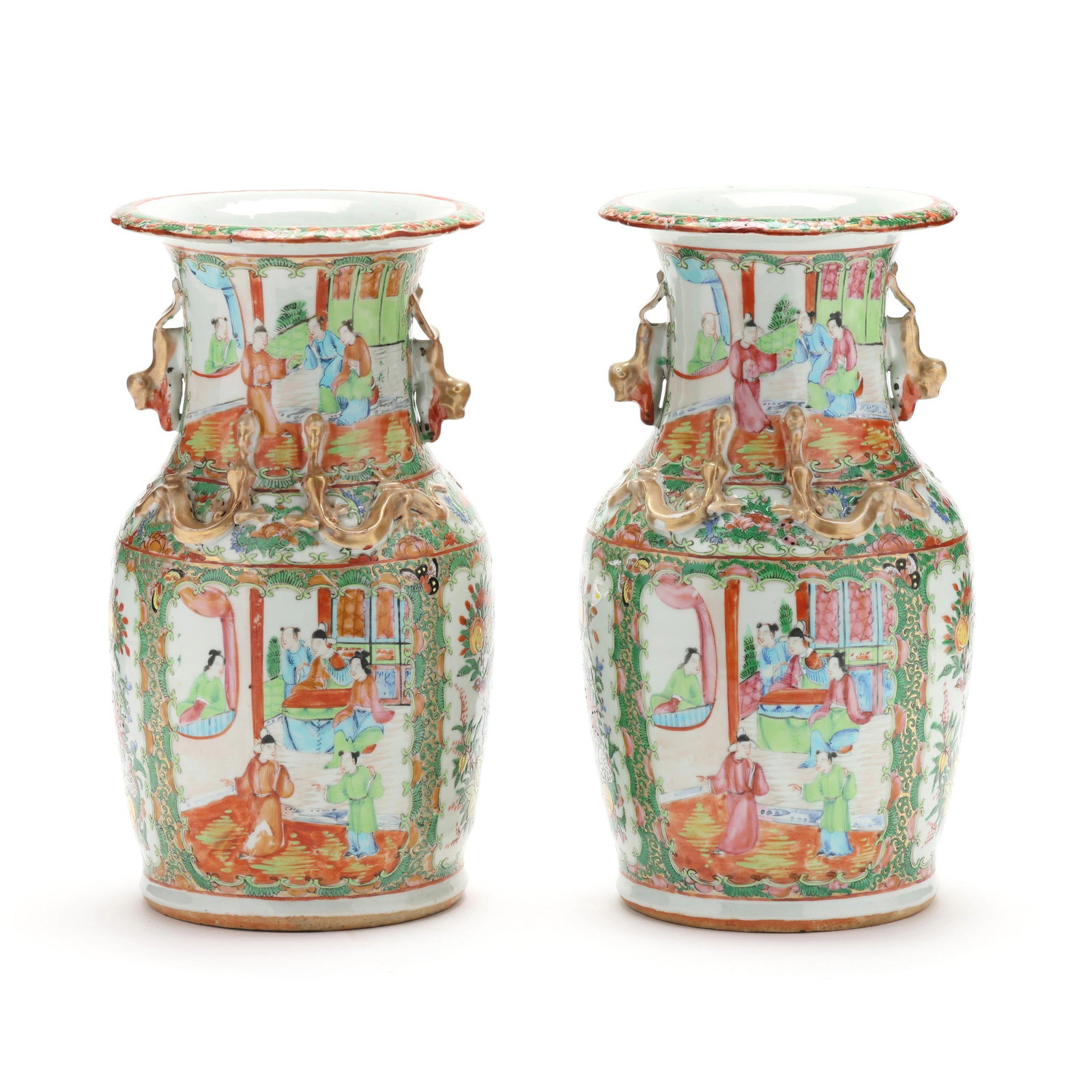 Pair of Chinese Export Famille Rose Vases (1 of 13)
