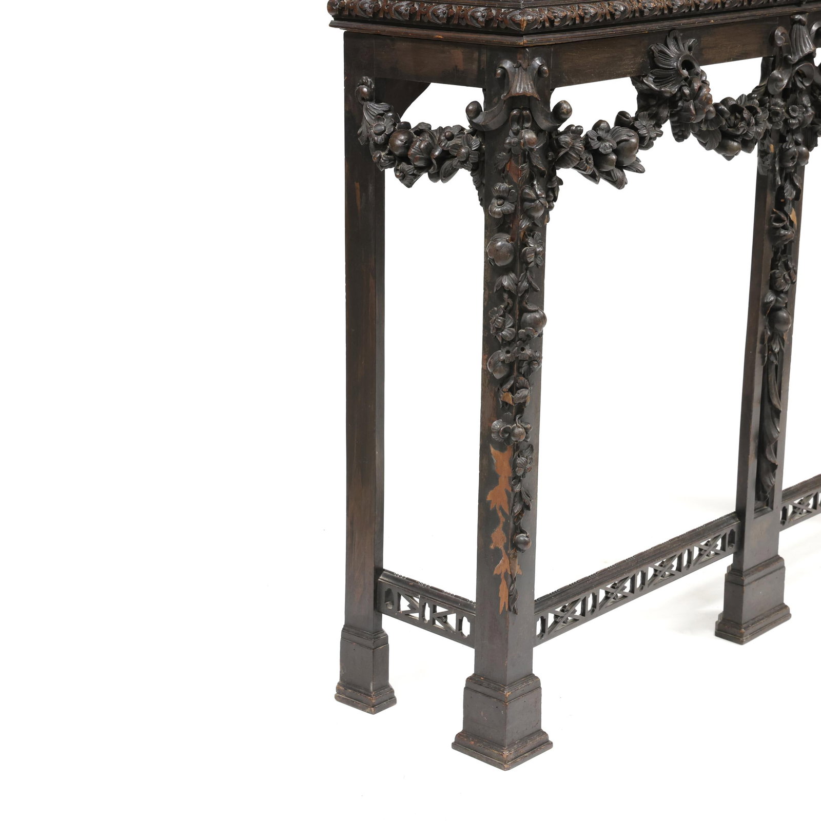 Chinese Chippendale Style Carved Mahogany Cabinet on Stand - 10