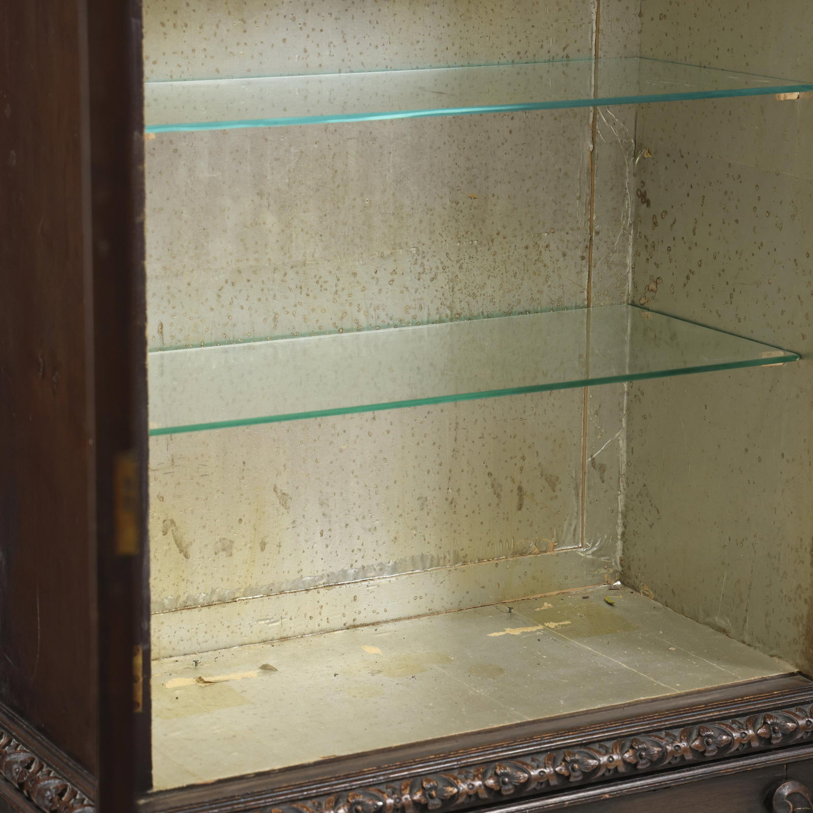 Chinese Chippendale Style Carved Mahogany Cabinet on Stand - 4