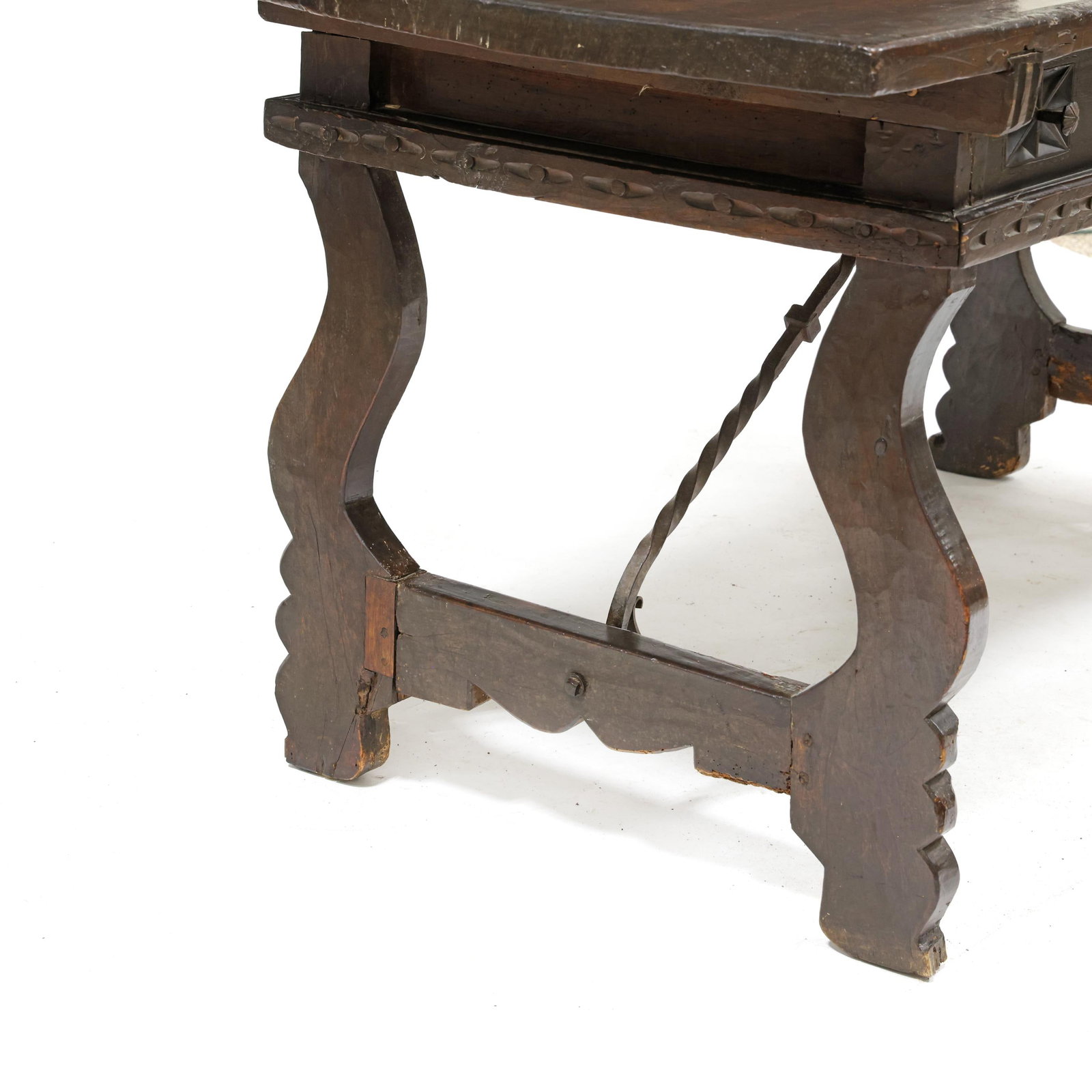 Spanish Baroque Carved Walnut Trestle Base Table - 13