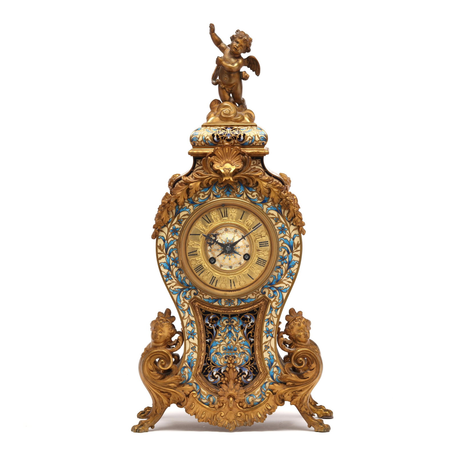 A Fine Tiffany & Co. Dore Bronze and Champleve Mantel Clock, Movement by Dufaud Paris (1 of 12)
