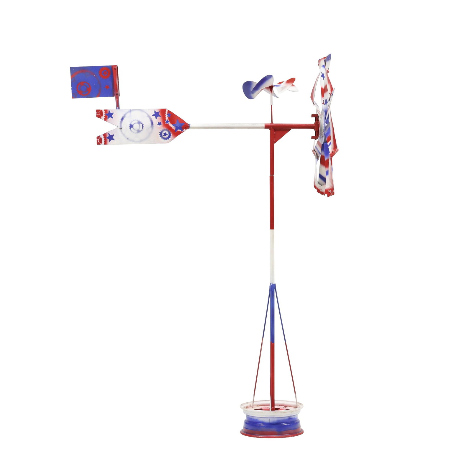 Vollis Simpson (NC, 1919-2013), 7 1/2-Ft. Tall Patriotic Folk Art Whirligig (1 of 7)