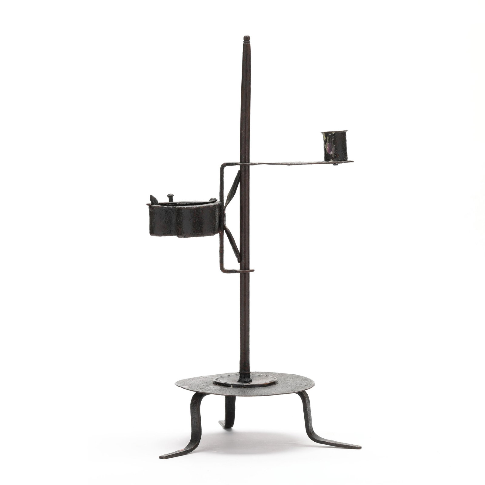 Early Forged Iron Adjustable Betty Lamp and Candleholder (1 of 6)
