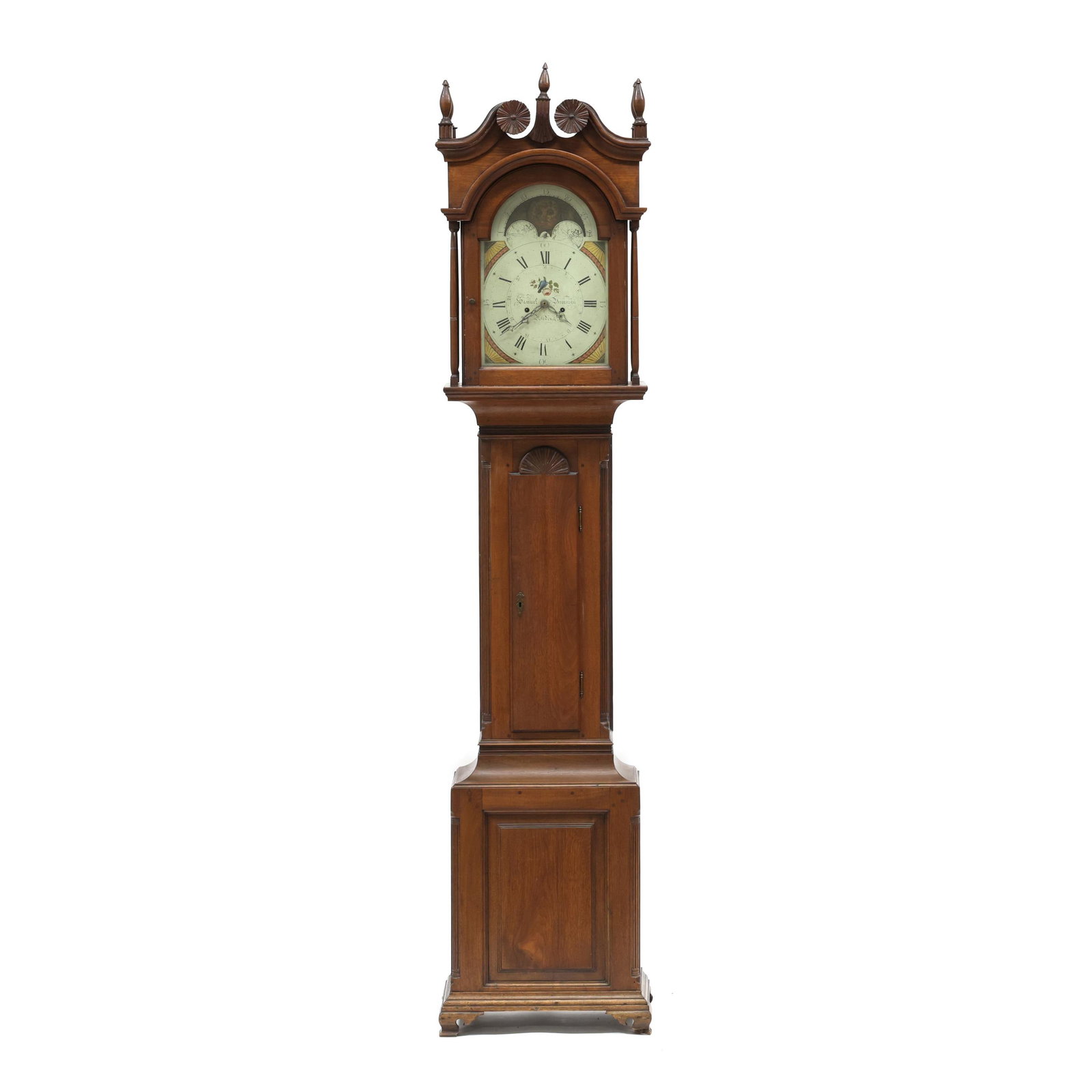 A Fine Pennsylvania Chippendale Walnut Tall Case Clock, Signed Samuel Breneisen (1 of 20)