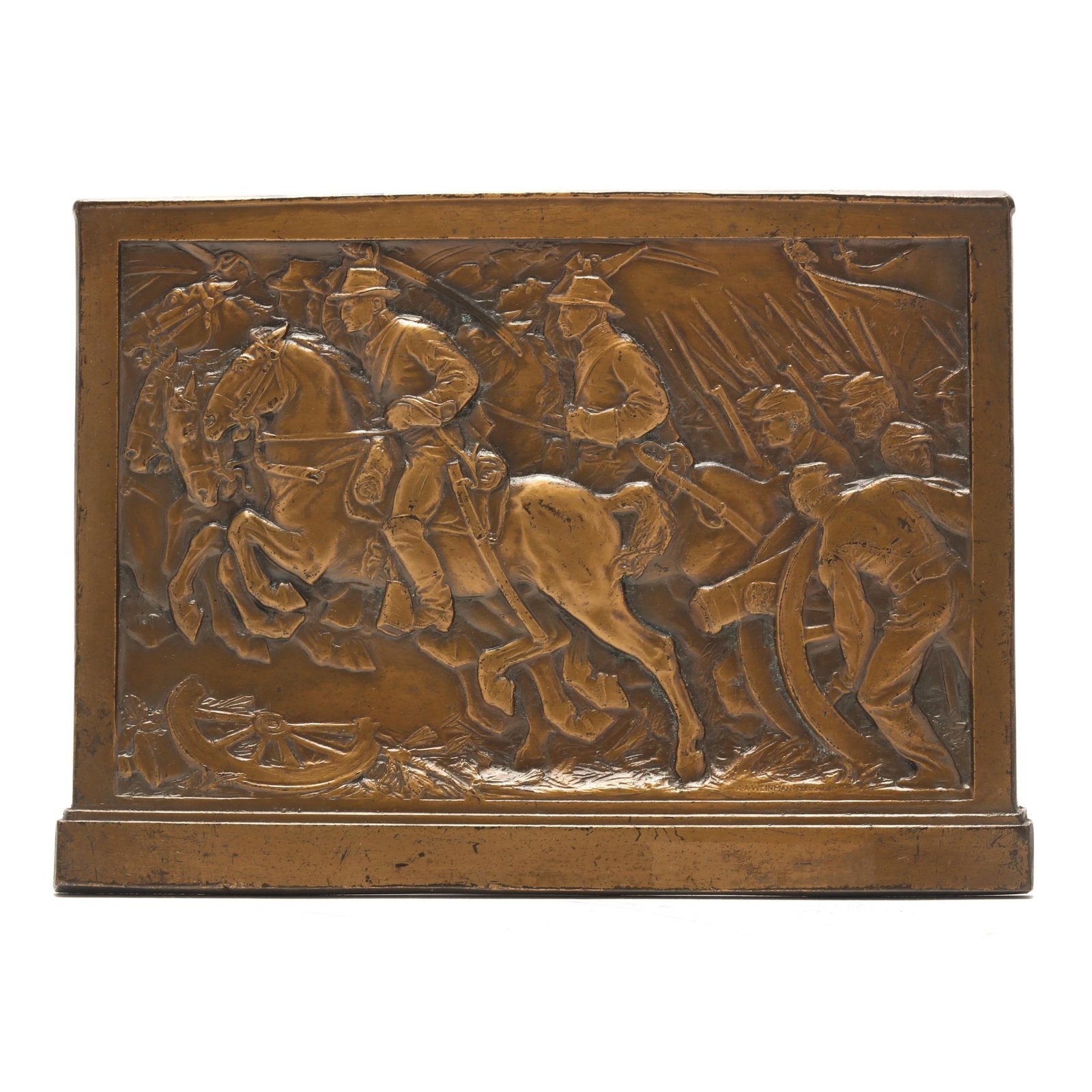 Adolph A. Weinman (German/American, 1870-1952), Rare Bronze Plaque of The Charge , Wyman Park (1 of 5)