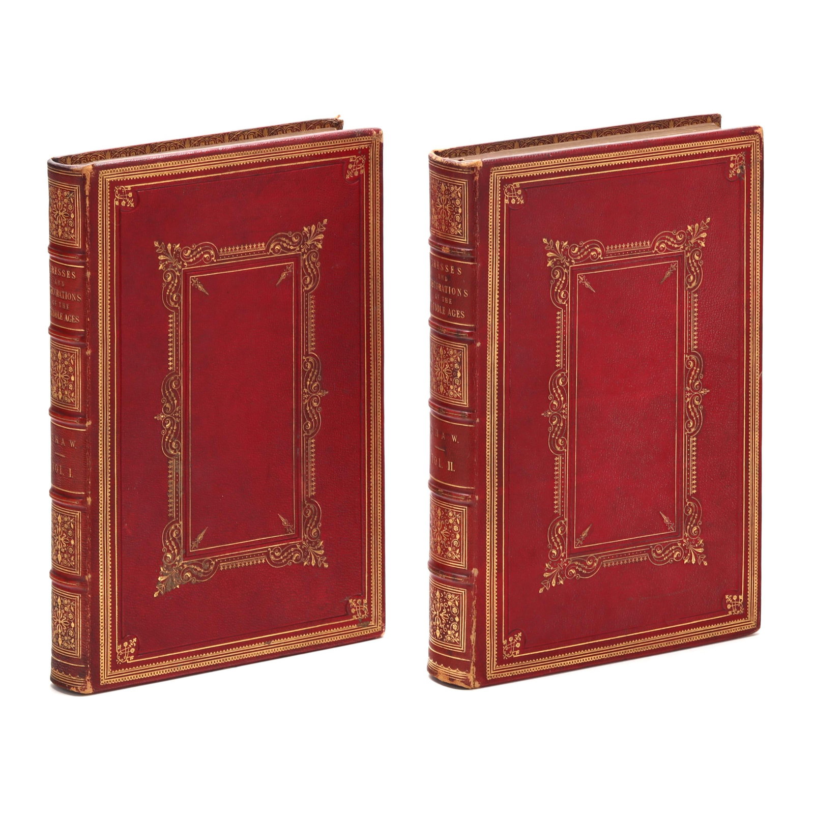 First Edition of Shaw's Dresses and Decorations of the Middle Ages: First Edition of Shaw's Dresses and Decorations of the Middle Ages Henry Shaw. DRESSES AND DECORATIONS OF THE MIDDLE AGES FROM THE SEVENTH TO THE SEVENTEENTH CENTURIES. (2) volumes (complete). London: