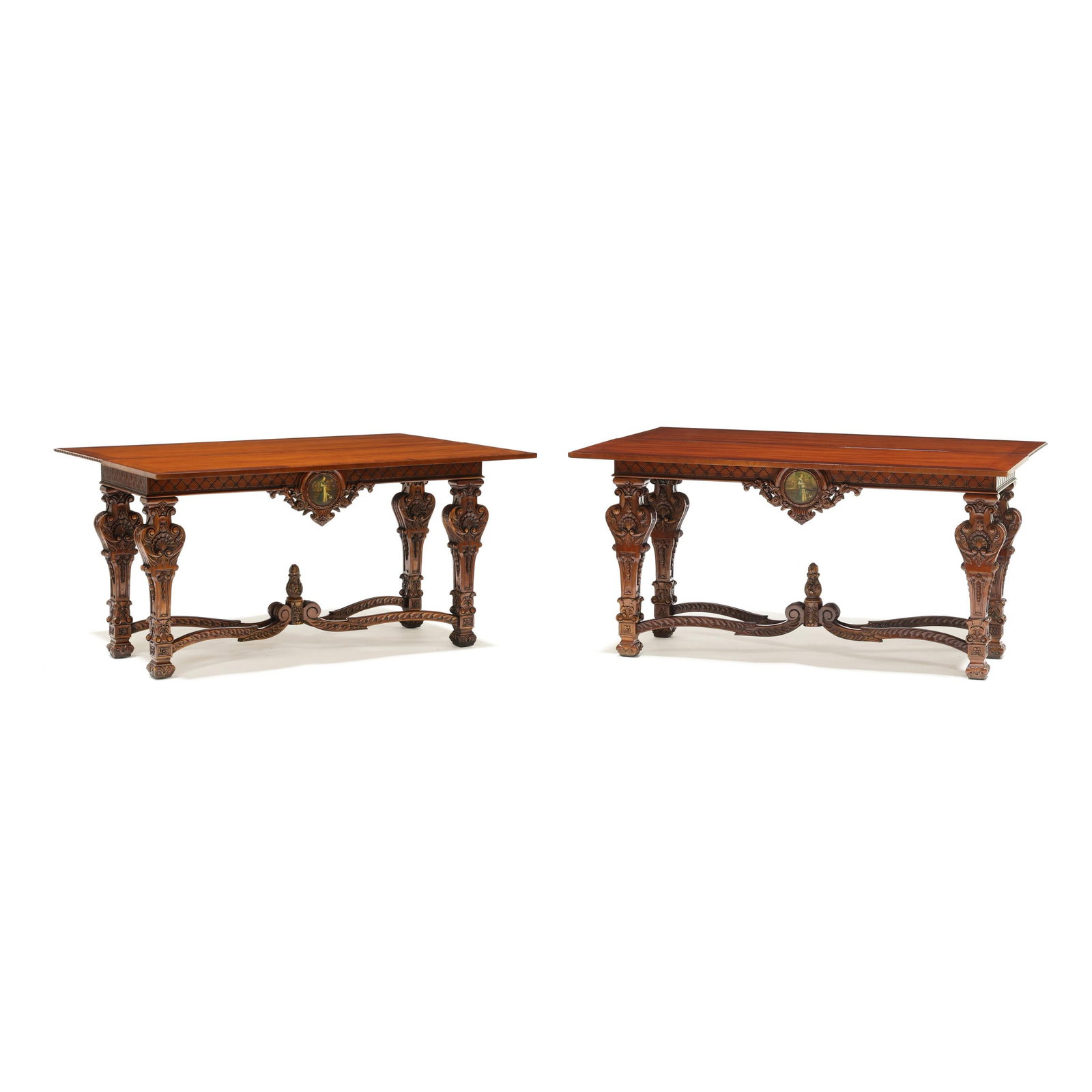 Maitland Smith, Pair of Mahogany Flip Top Consoles (1 of 15)