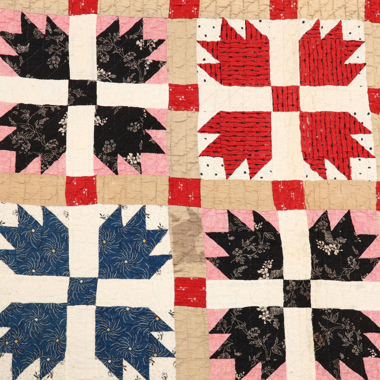 Two Antique Handmade Patchwork Quilts - 3