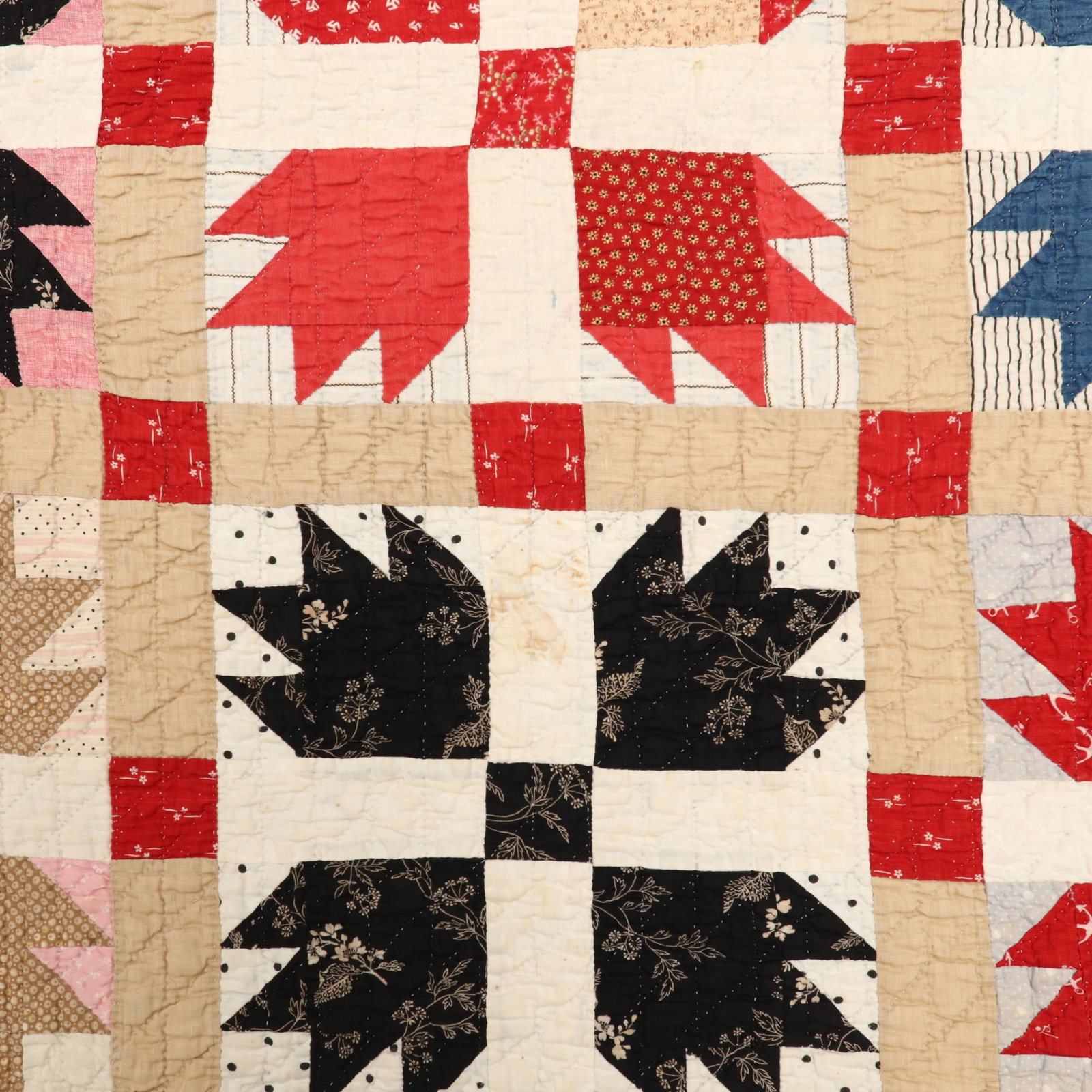 Two Antique Handmade Patchwork Quilts - 4