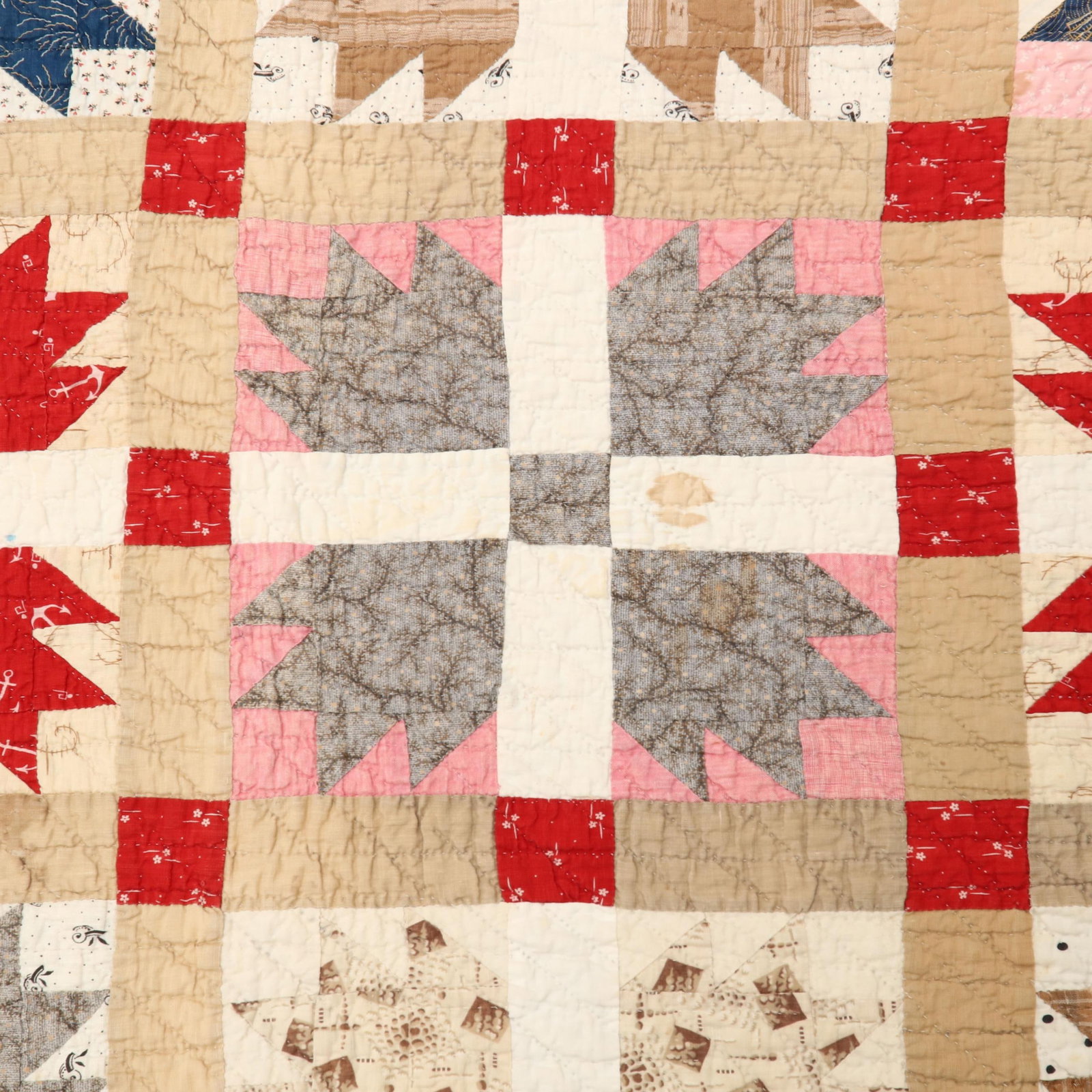 Two Antique Handmade Patchwork Quilts - 5