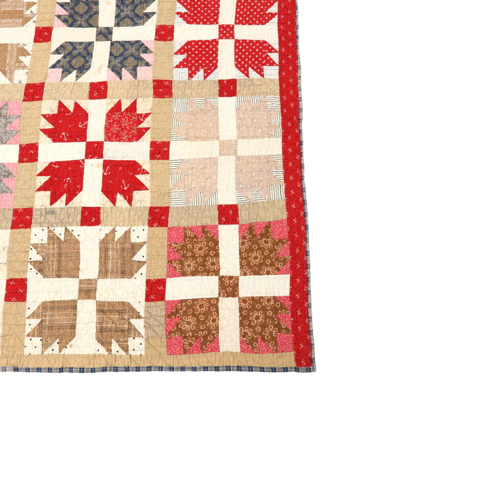 Two Antique Handmade Patchwork Quilts - 6