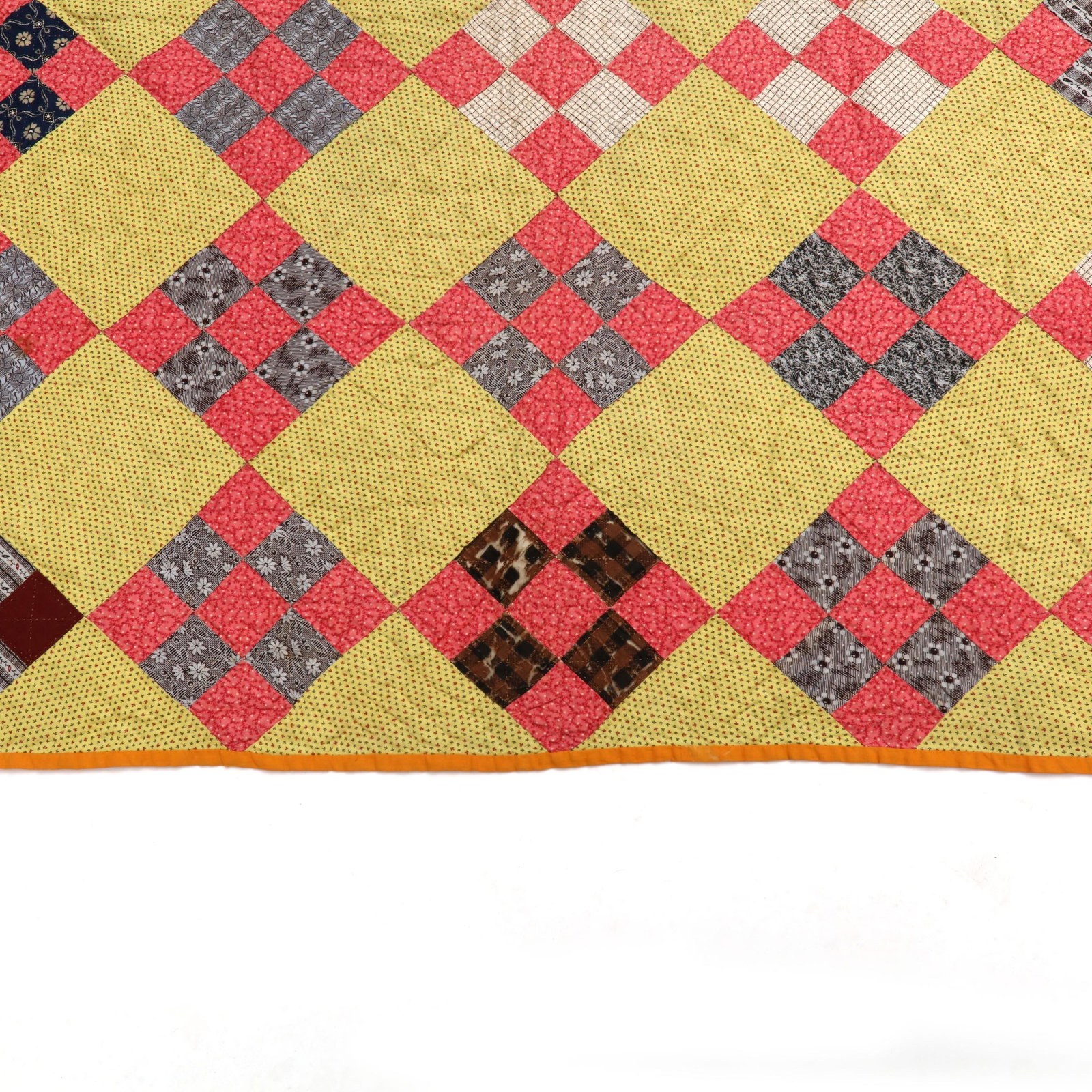 Two Antique Handmade Patchwork Quilts - 9