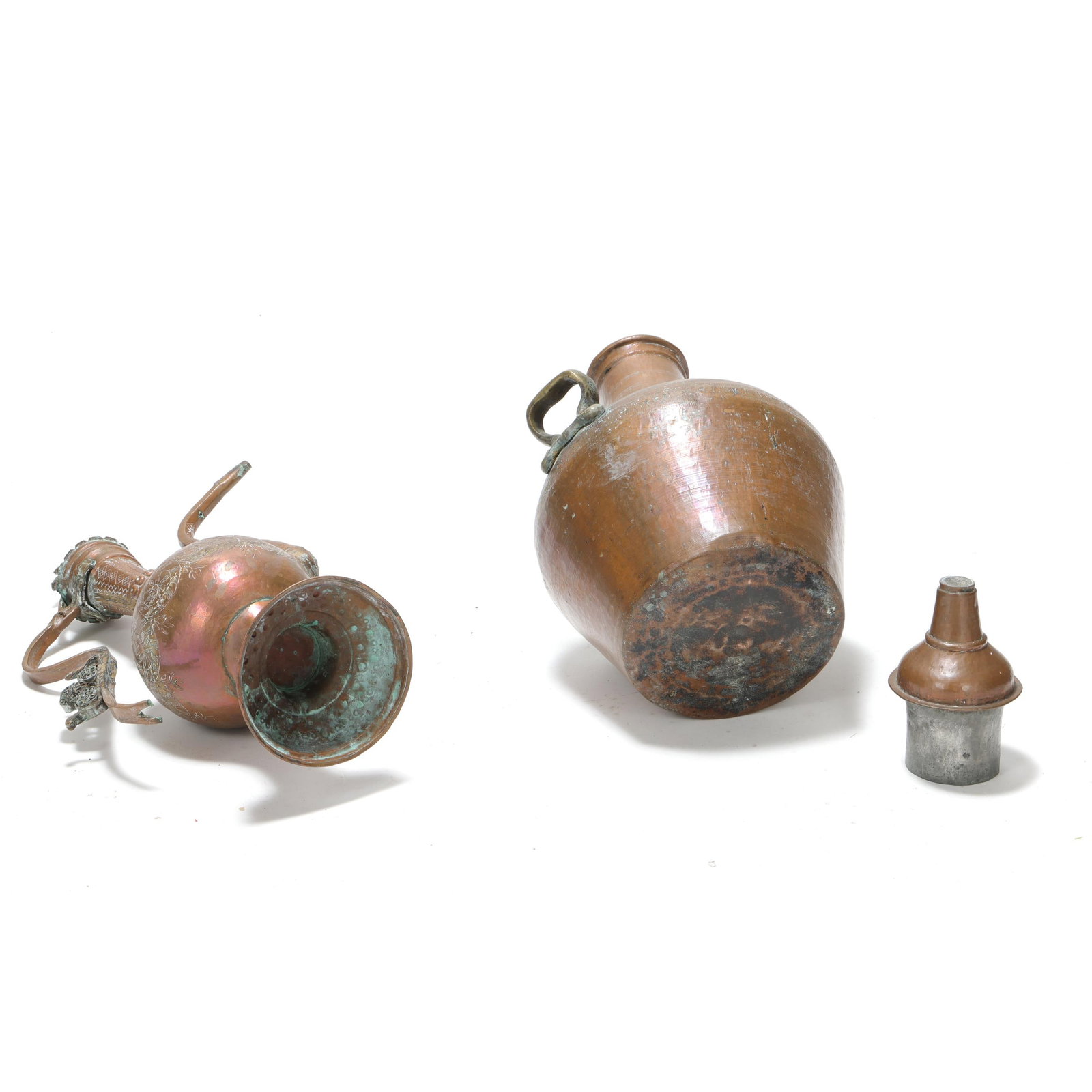 Three Large Middle Eastern Copper Vessels - 12