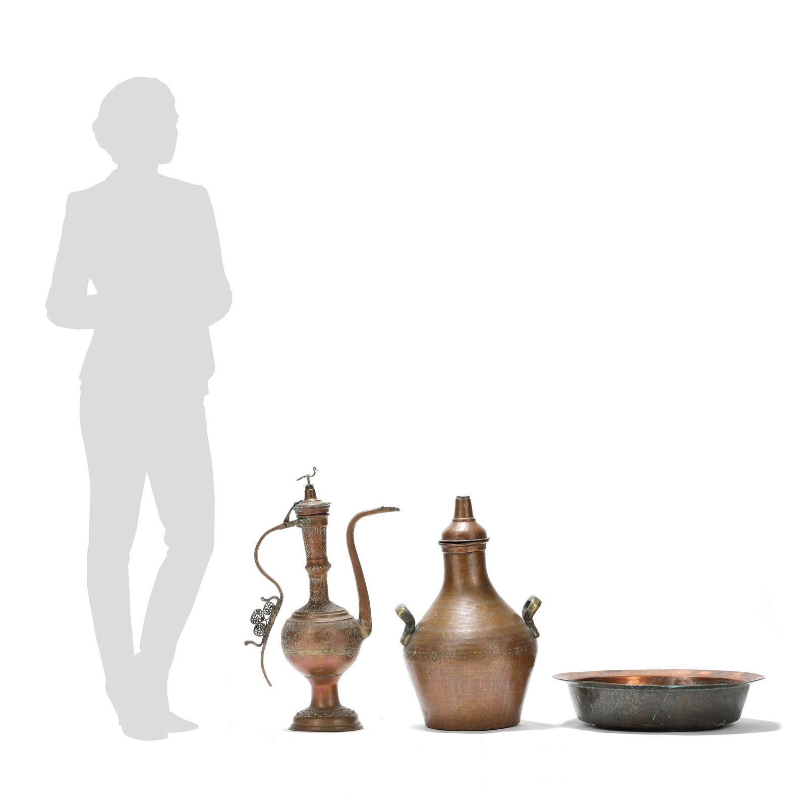 Three Large Middle Eastern Copper Vessels - 2