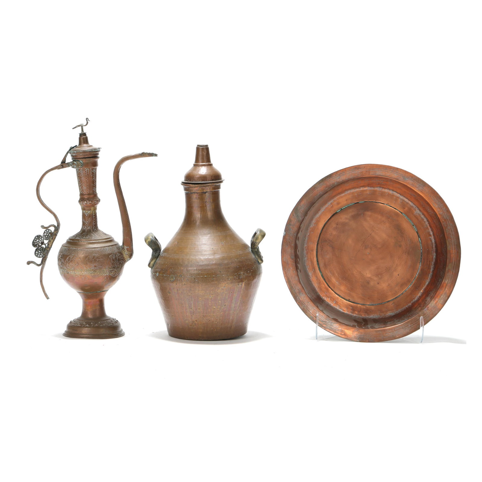 Three Large Middle Eastern Copper Vessels - 3