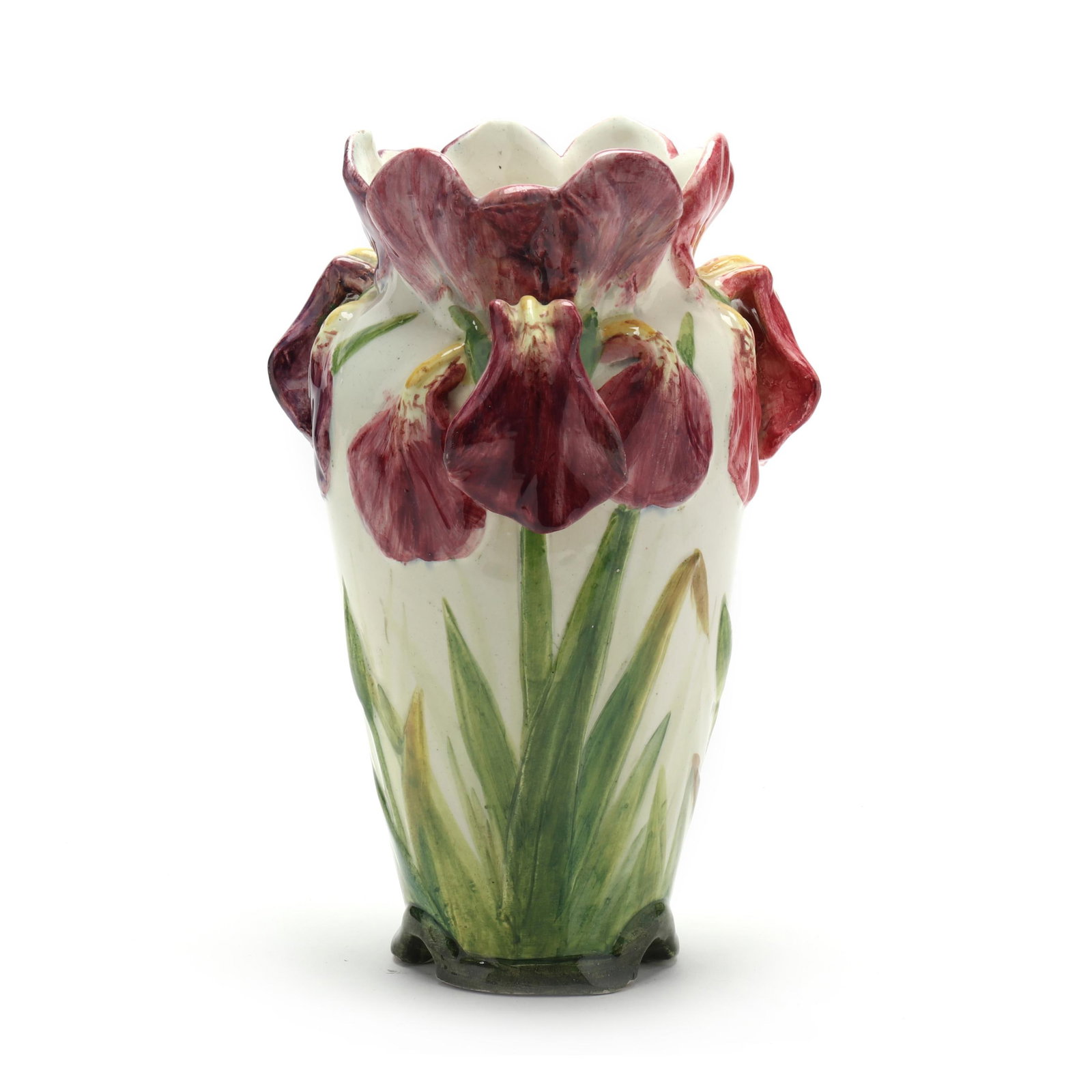 Attributed to Massier, French Majolica Iris Vase (1 of 5)