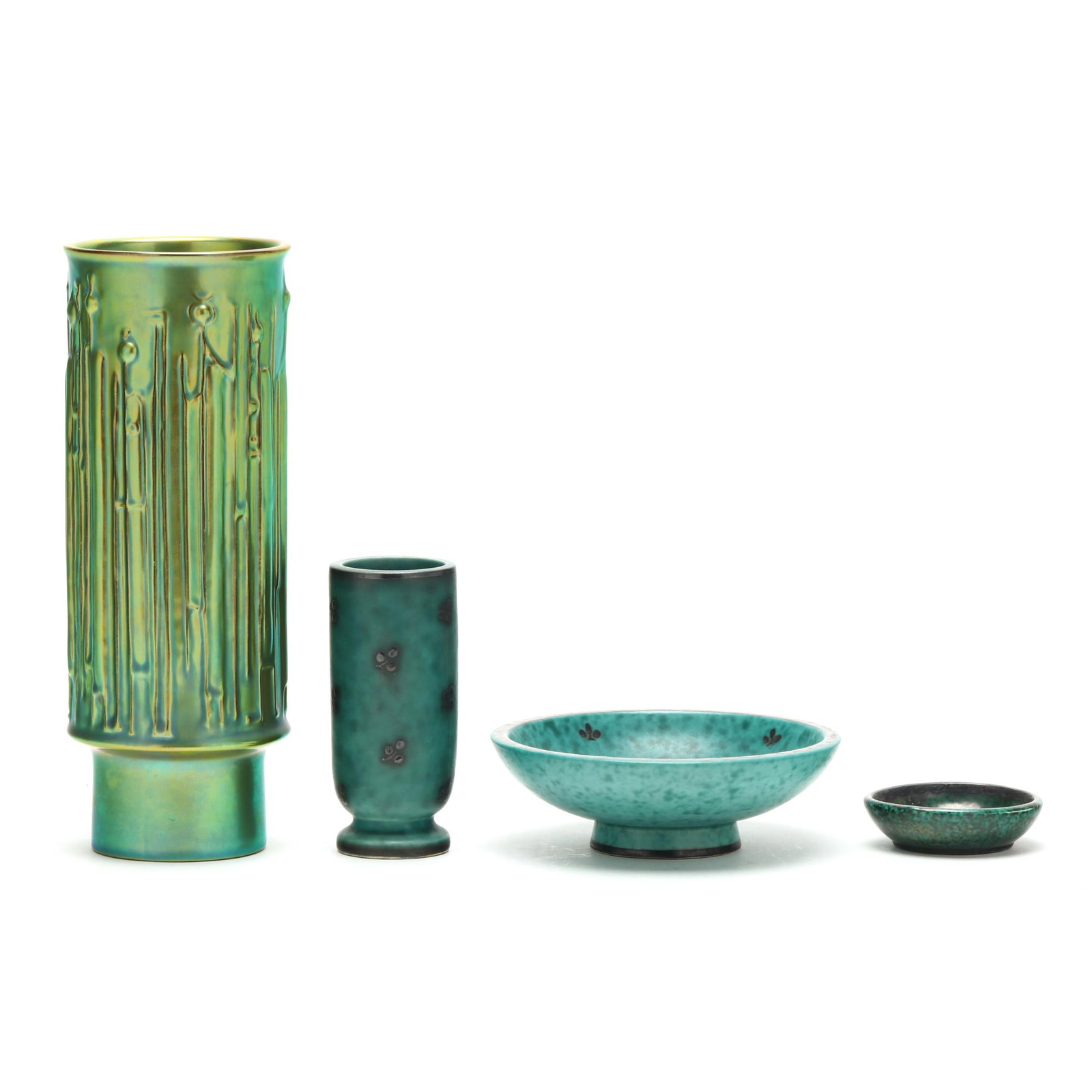 Zsolnay Eosin Vase and Three Pieces of Gustavsberg Argenta Stoneware (1 of 10)