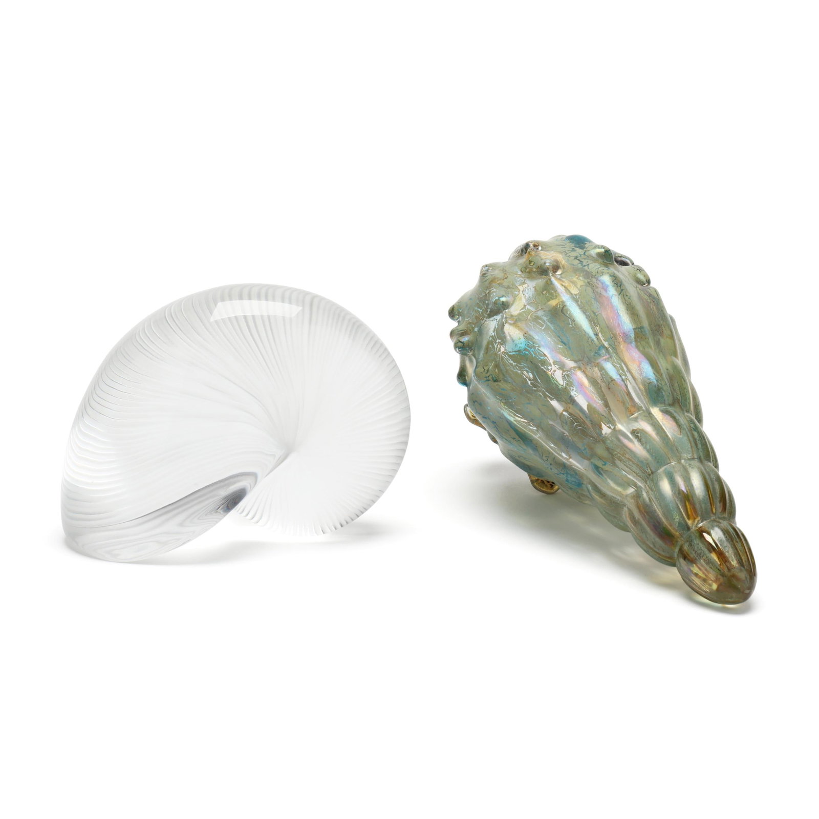 Two Art Glass Shells, Including Baccarat (1 of 7)