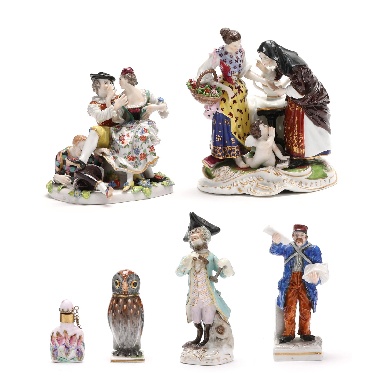 Collection of Six Continental Porcelain Cabinet Porcelains (1 of 10)