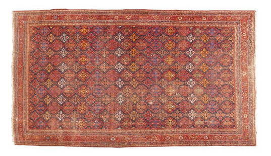 Palace Size Persian Mahal Carpet: Palace Size Persian Mahal Carpetcirca 1930, cotton foundation with wool pile, with bold all over and repeating Herati design on red field.24 ft. 7 in. x 31 ft.Deaccessioned from the Duke University Li