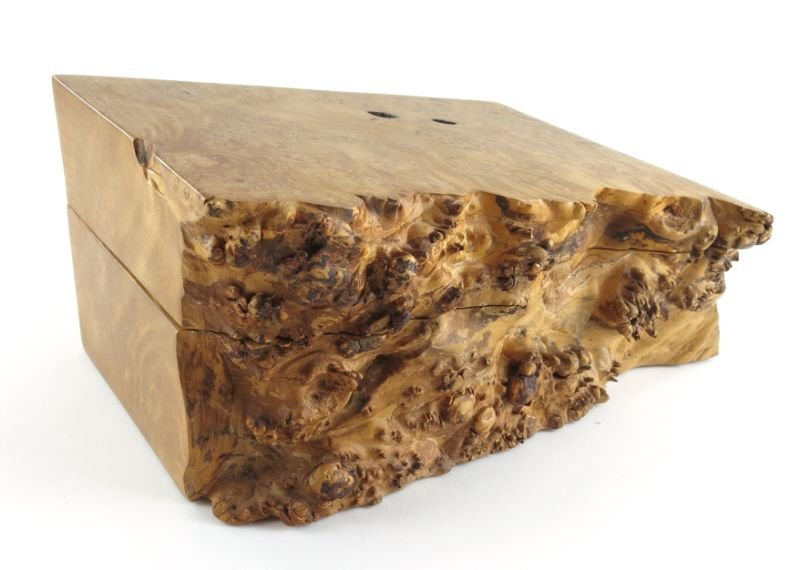 Michael Elkan, Burlwood Box Set: Michael Elkan, Burlwood Box Set(Am., b.1942), two graduated boxes and a pair of smaller boxes, signed and numbered 82-37.DOA 6.5 x 11.5 x 9 in.