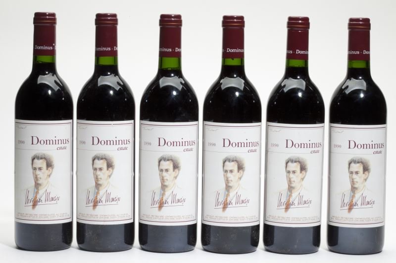 Dominus: Dominus"...cedary, spicy, tobacco, blackcurrant-scented nose, sweet, full-bodied flavors, high tannin, and low acidity..."(95pts RP)19906 bottlesEstate6 into neck