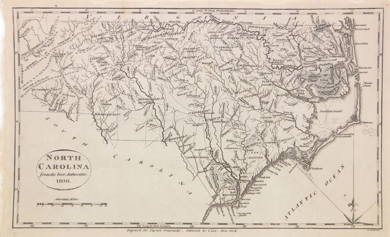 Early American North Carolina Map