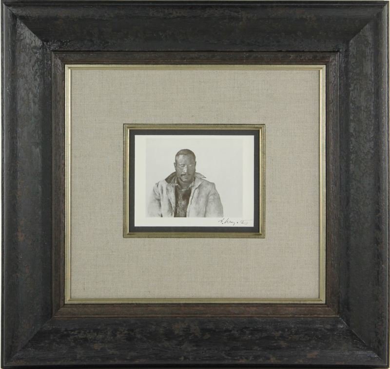Andrew Wyeth (1917-2009), "The Drifter": Andrew Wyeth (1917-2009), "The Drifter"print, signed by the artist in the lower right margin, matted and framed under glass.SS 5.25 x 6 in.; DOA 18.5 x 19.75 in.Selected objects from The Bob Timberlak