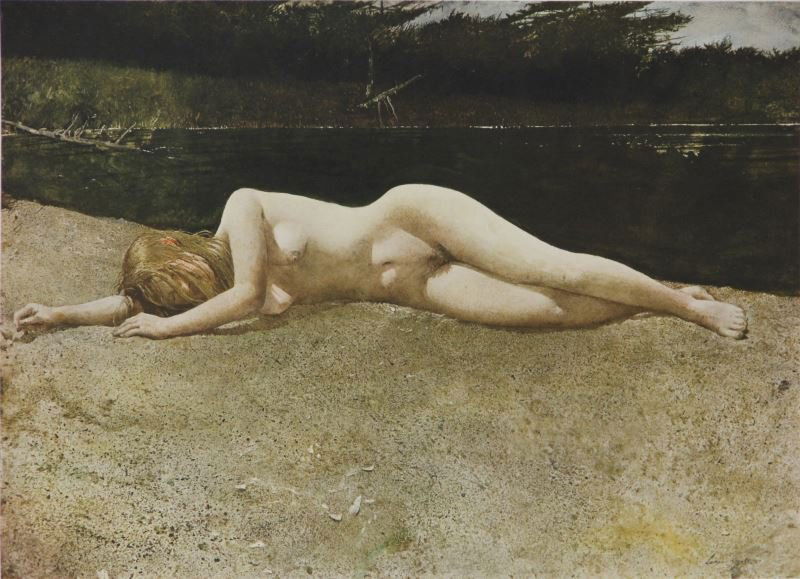 Andrew Wyeth (1917-2009), "Black Water": Andrew Wyeth (1917-2009), "Black Water"collotype, signed and numbered "19." in ink along lower margin, blind stamp from Brandywine River Museum, published in 1978 by Brandywine Conservancy, Inc., unfr